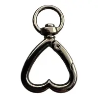 Карабин для сумки 10 мм Сердце (Темный никель)