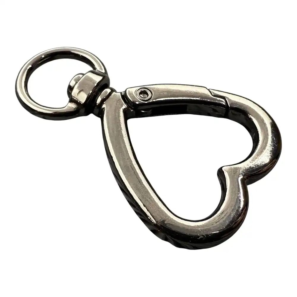 Карабін для сумки 10 мм Сердце (Темный никель) - Зображення 2