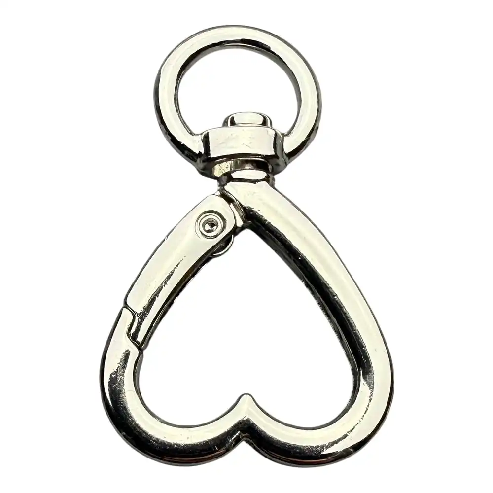 Карабін для сумки 10 мм Сердце (Нікель)