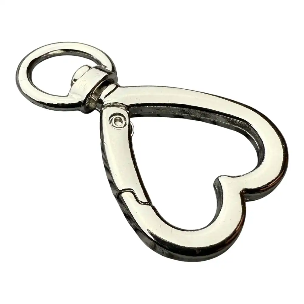 Карабін для сумки 10 мм Сердце (Нікель) - Зображення 2