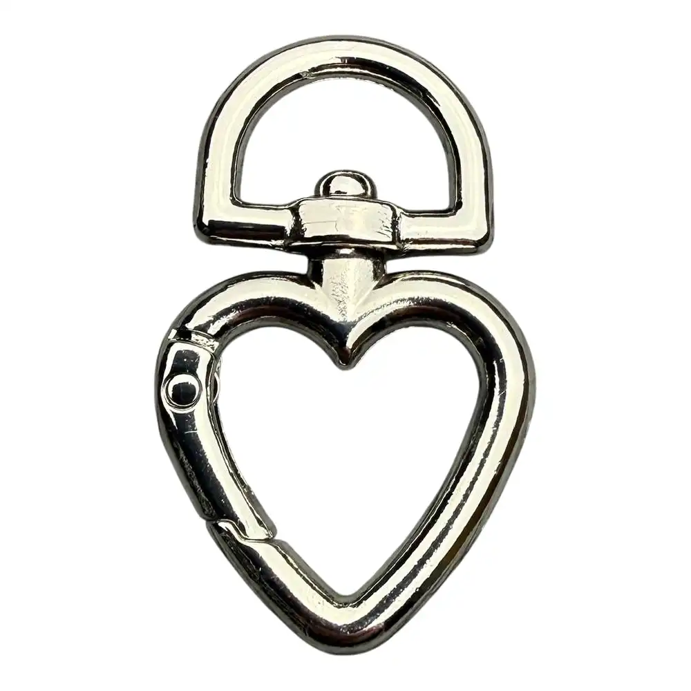 Карабін для сумки 13 мм Сердце (Нікель)