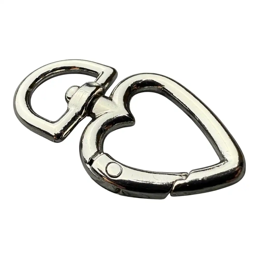 Карабін для сумки 13 мм Сердце (Нікель) - Зображення 2