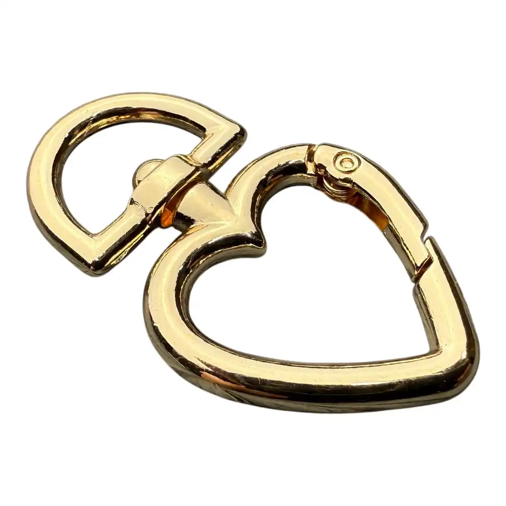 Карабін для сумки 13 мм Сердце (Золото) - Зображення 2